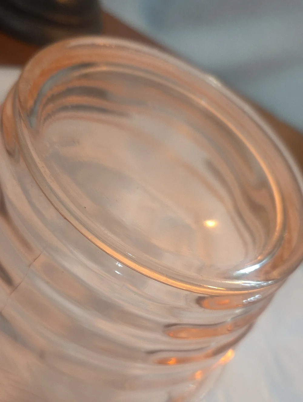 Vintaged Pink Depression Glass Etched Glass Serving Bowl/Ice Bucket